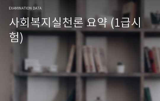 사회복지실천론 요약 (1급시험)