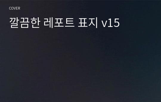 깔끔한 레포트 표지 v15