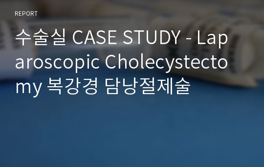 수술실 CASE STUDY - Laparoscopic Cholecystectomy 복강경 담낭절제술