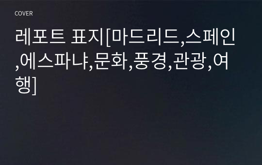 레포트 표지[마드리드,스페인,에스파냐,문화,풍경,관광,여행]