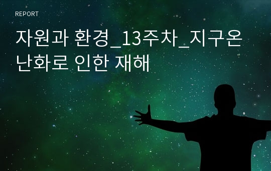 자원과 환경_13주차_지구온난화로 인한 재해