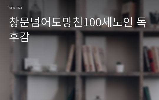 창문넘어도망친100세노인 독후감