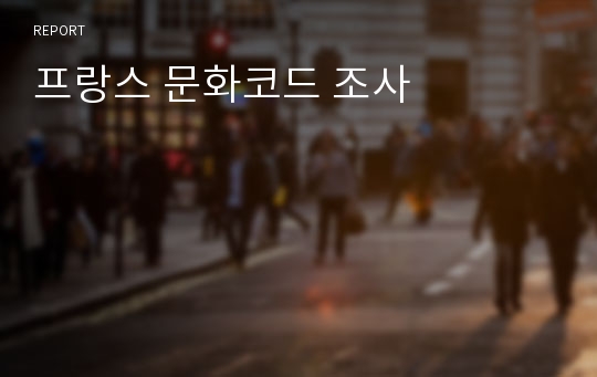 프랑스 문화코드 조사