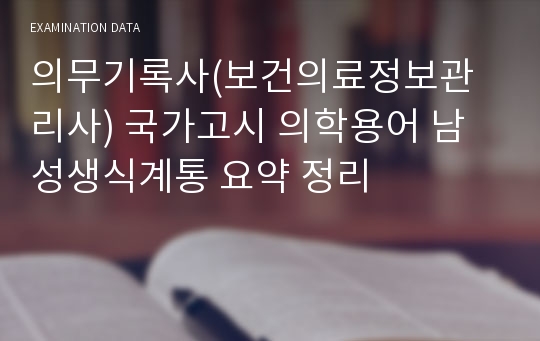 의무기록사(보건의료정보관리사) 국가고시 의학용어 남성생식계통 요약 정리