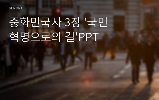 중화민국사 3장 &#039;국민혁명으로의 길&#039;PPT