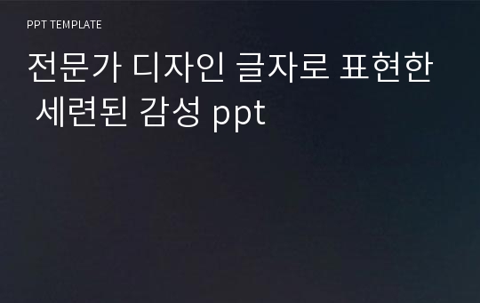 전문가 디자인 글자로 표현한 세련된 감성 ppt