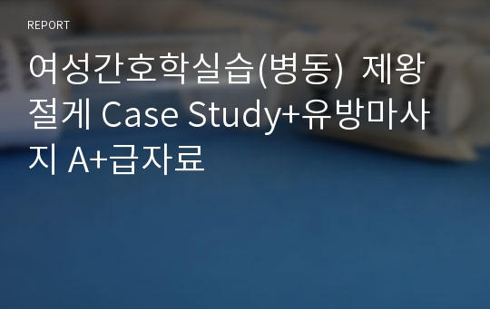 여성간호학실습(병동)  제왕절게 Case Study+유방마사지 A+급자료