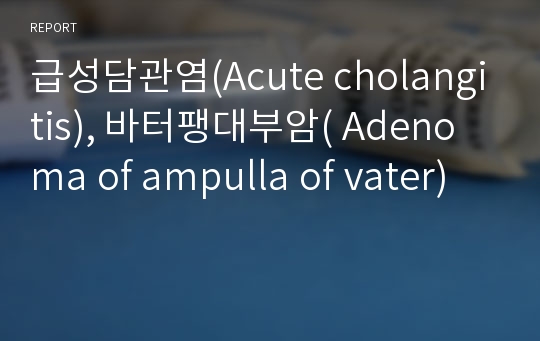 급성담관염(Acute cholangitis), 바터팽대부암( Adenoma of ampulla of vater)