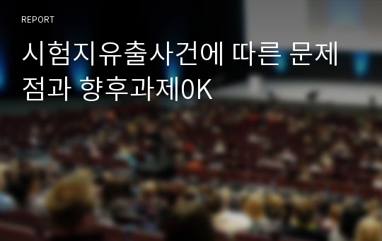 시험지유출사건에 따른 문제점과 향후과제0K