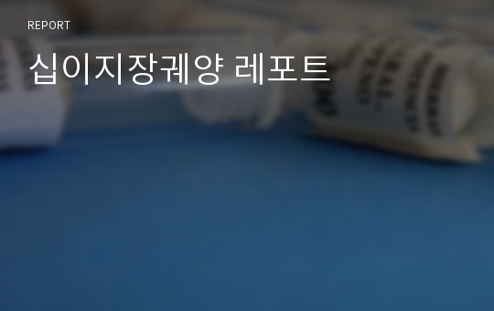 십이지장궤양 레포트