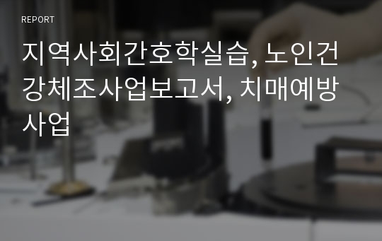 지역사회간호학실습, 노인건강체조사업보고서, 치매예방사업