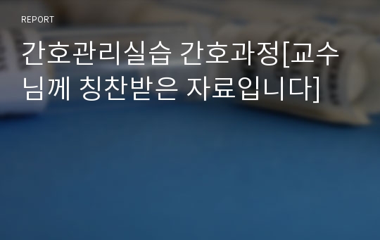 간호관리실습 간호과정[교수님께 칭찬받은 자료입니다]