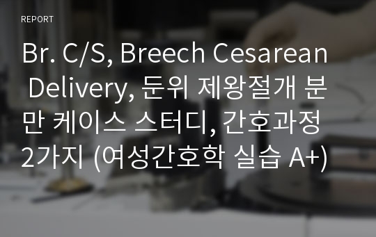 Br. C/S, Breech Cesarean Delivery, 둔위 제왕절개 분만 케이스 스터디, 간호과정 2가지 (여성간호학 실습 A+)