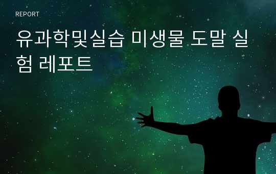 유과학및실습 미생물 도말 실험 레포트