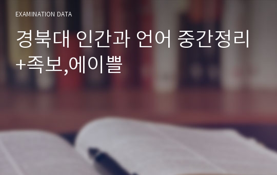 경북대 인간과 언어 중간정리+족보,에이쁠