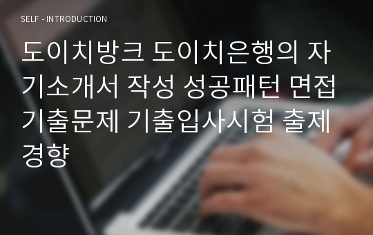 도이치방크 도이치은행의 자기소개서 작성 성공패턴 면접기출문제 기출입사시험 출제경향