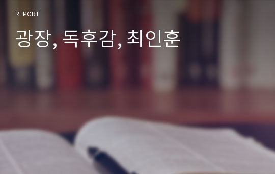 광장, 독후감, 최인훈