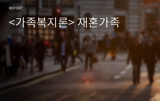 &lt;가족복지론&gt; 재혼가족