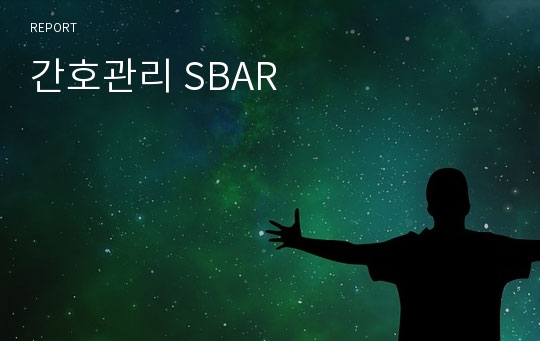 간호관리 SBAR 사례