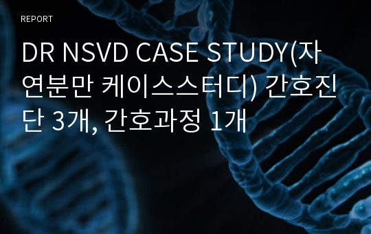 DR NSVD CASE STUDY(자연분만 케이스스터디) 간호진단 3개, 간호과정 1개