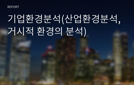 기업환경분석(산업환경분석, 거시적 환경의 분석)