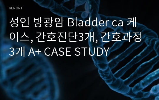 성인 방광암 Bladder ca 케이스, 간호진단3개, 간호과정3개 A+ CASE STUDY