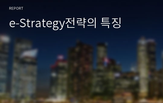 e-Strategy전략의 특징