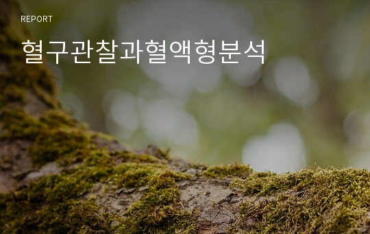 혈구관찰과혈액형분석