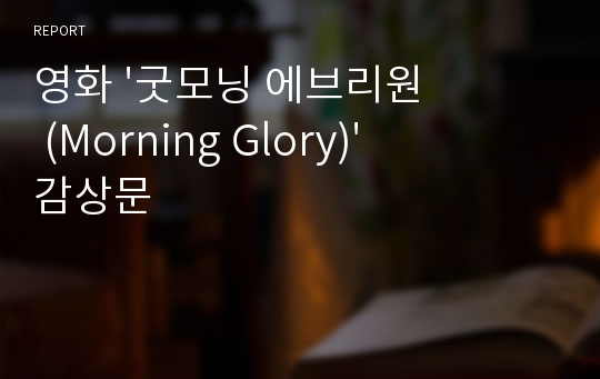 영화감상문 &#039;굿모닝 에브리원 (Morning Glory)&#039;