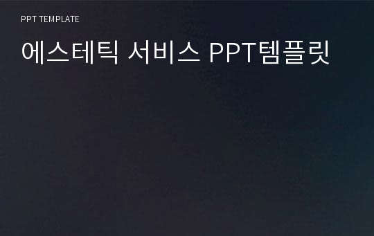 에스테틱 서비스 PPT템플릿