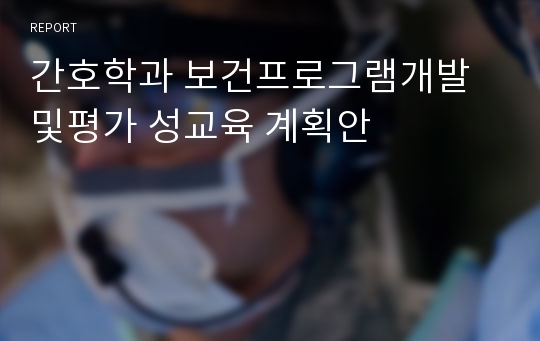 간호학과 보건프로그램개발및평가 성교육 계획안