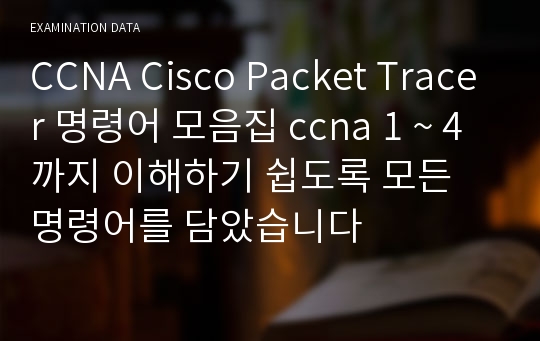 CCNA Cisco Packet Tracer 명령어 모음집 ccna 1 ~ 4까지 이해하기 쉽도록 모든 명령어를 담았습니다