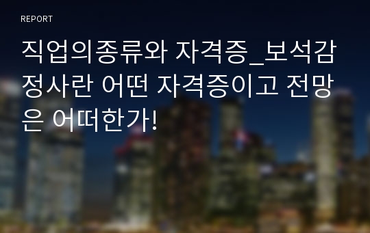 직업의종류와 자격증_보석감정사란 어떤 자격증이고 전망은 어떠한가!