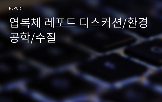 엽록체 레포트 디스커션/환경공학/수질