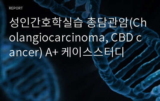 성인간호학실습 총담관암(Cholangiocarcinoma, CBD cancer) A+ 케이스스터디