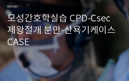 여성건강간호실습 모성병동 CPD-Csec 제왕절개 CASE