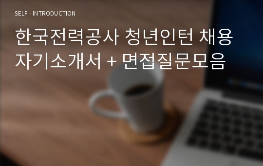 한국전력공사 청년인턴 채용 자기소개서 + 면접질문모음