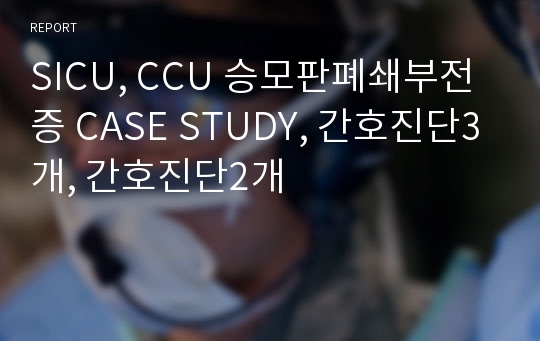 [성인간호학A+]SICU, CCU 승모판폐쇄부전증 CASE STUDY, 간호진단3개, 간호진단2개