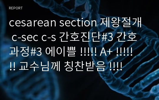 cesarean section 제왕절개 c-sec c-s 간호진단#3 간호과정#3 에이쁠 !!!!! A+ !!!!!!! 교수님께 칭찬받음 !!!!