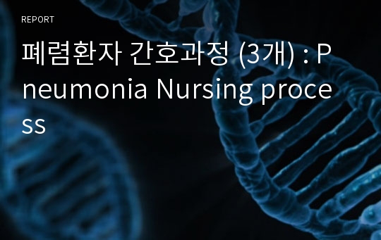 폐렴환자 간호과정 (3개) : Pneumonia Nursing process