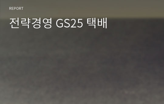 전략경영 GS25 택배