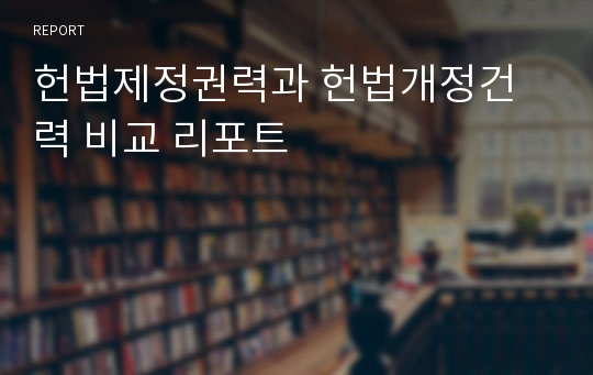 헌법제정권력과 헌법개정권력 비교 과제물