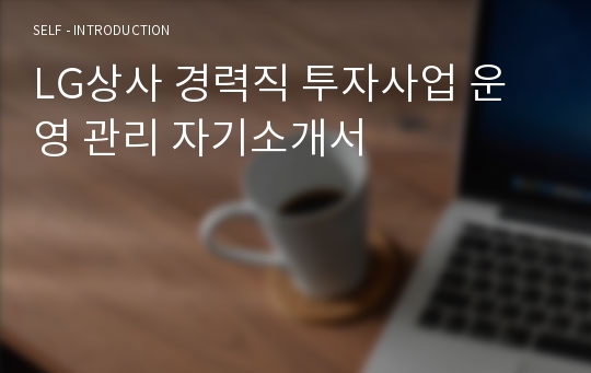 LG상사 경력직 투자사업 운영 관리 자기소개서