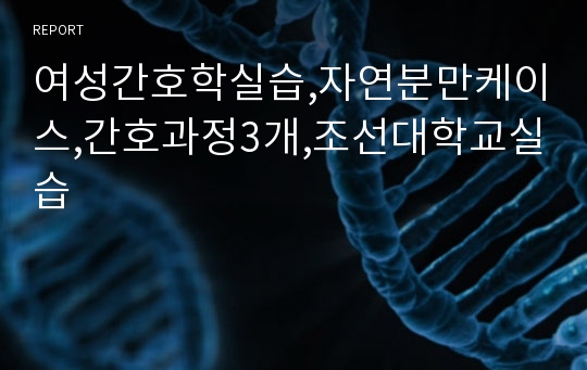 여성간호학실습,자연분만케이스,간호과정3개,조선대학교실습