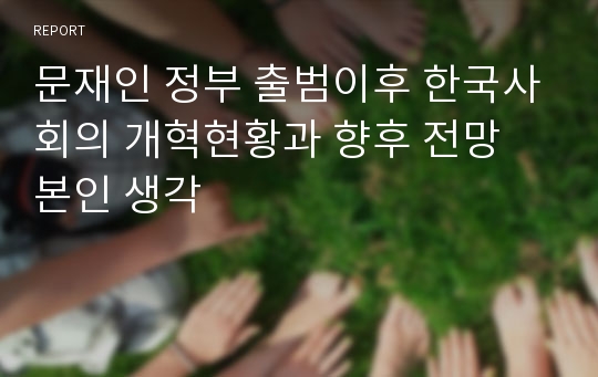 문재인 정부 출범이후 한국사회의 개혁현황과 향후 전망 본인 생각