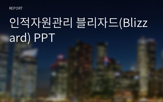 인적자원관리 블리자드(Blizzard) PPT