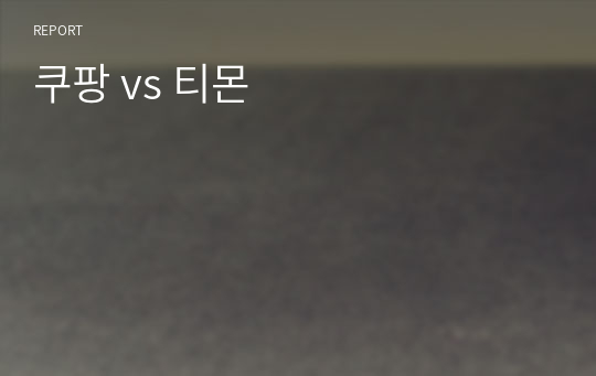 쿠팡 vs 티몬