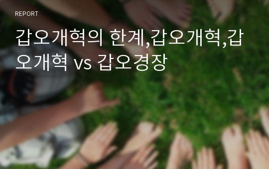 갑오개혁의 한계,갑오개혁,갑오개혁 vs 갑오경장