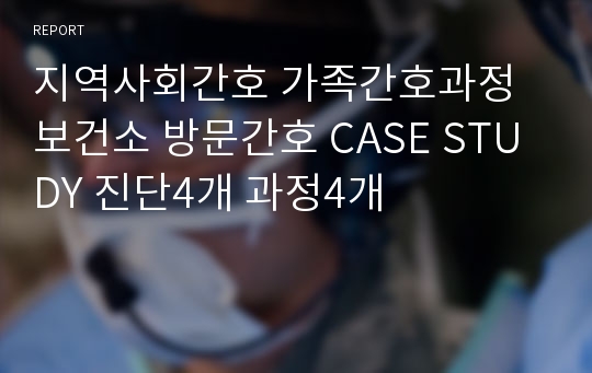 지역사회간호 가족간호과정 보건소 방문간호 CASE STUDY 진단4개 과정4개