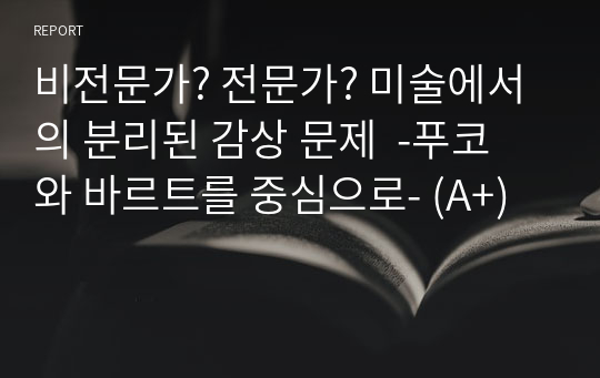 비전문가? 전문가? 미술에서의 분리된 감상 문제  -푸코와 바르트를 중심으로- (A+)